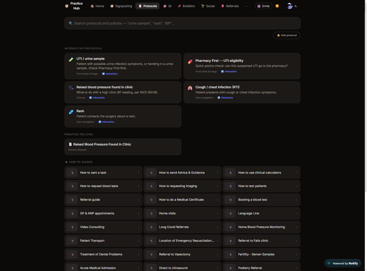 Interactive protocols, practice policies and how-to guides